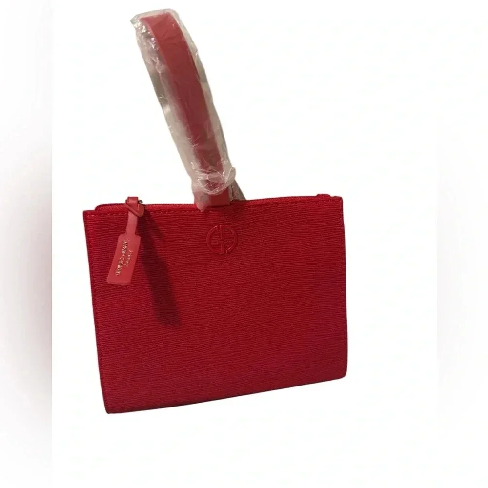 Giorgio Armani Brand New Makeup Pouch Red Giorgio Armani Beauty Pouch